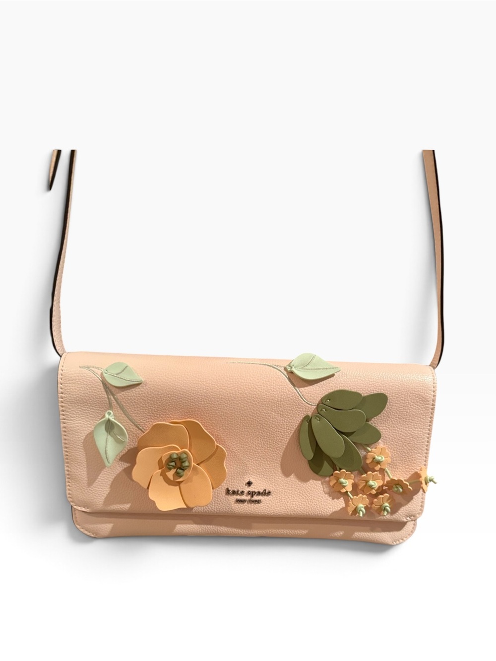 kate spade Blush Floral Leather Chain Crossbody - Picture 5 of 7